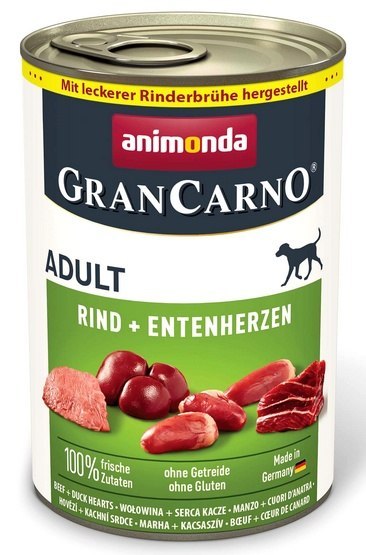 Animonda GranCarno Original Adult Rind Entenherzen Wołowina + Serca kacze puszka 400g