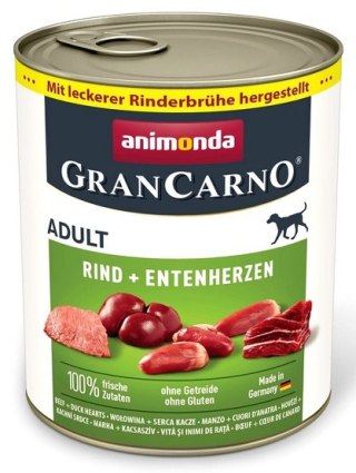 Animonda GranCarno Original Adult Rind Entenherzen Wołowina + Serca kacze puszka 800g