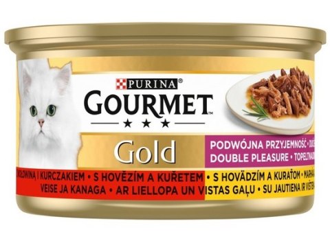 Gourmet Gold Wołowina i kurczak w sosie 85g