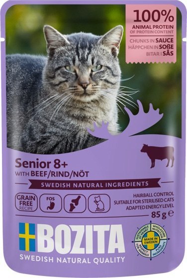 Bozita Cat Senior 8+ Wołowina w sosie saszetka 85g