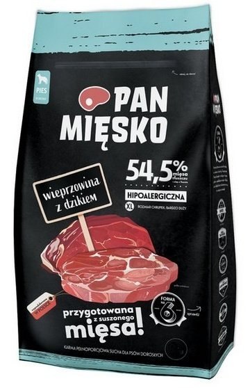 Pan Mięsko Karma sucha dla psa - wieprzowina i dzik chrupki XL 20kg