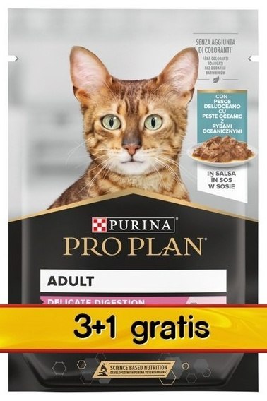 Purina Pro Plan Cat Delicate ryba oceaniczna saszetka 4x85g 3+1 gratis