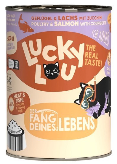 Lucky Lou Lifestage Adult Drób i łosoś puszka 400g