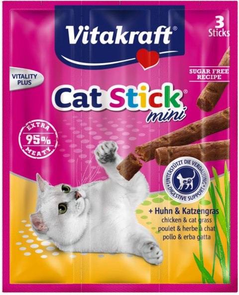 VITAKRAFT CAT STICK MINI kurczak i kocia trawa przysmak dla kota 3szt