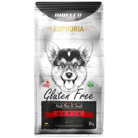 BIOFEED EUPHORIA GLUTEN FREE Mini & Small dla psów mini i małych ras z wołowiną 2kg