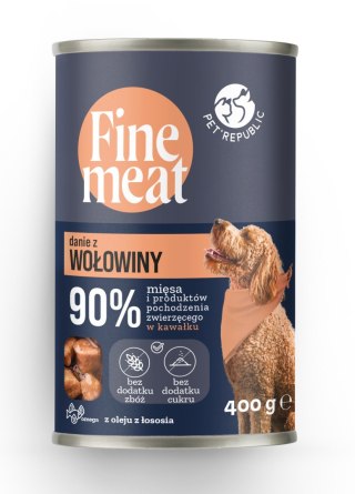 FINEMEAT Karma dla psa, kawałki wołowiny w sosie 400g [FM001 P]