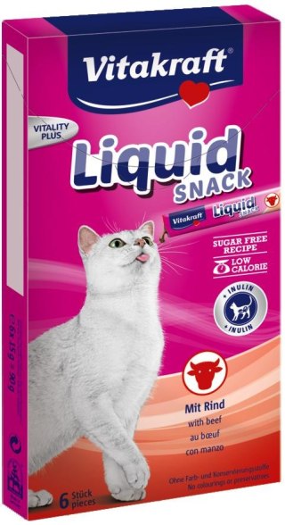 VITAKRAFT CAT LIQUID SNACK przysmak z wątróbką i biotyną 6szt