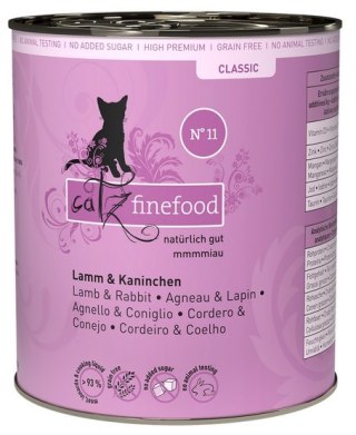 Catz Finefood Classic N.11 Jagnięcina i Królik puszka 800g