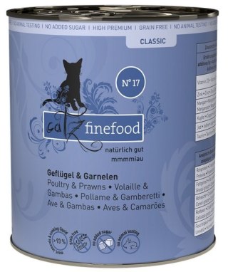 Catz Finefood Classic N.17 Drób i Krewetki puszka 800g