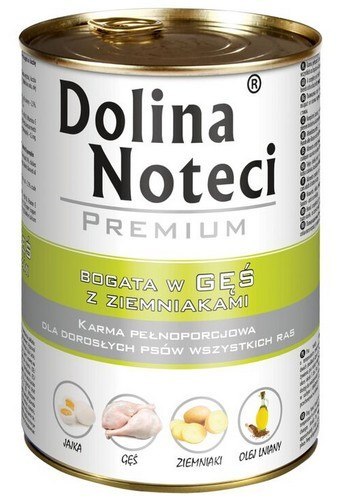 Dolina Noteci Premium Pies Gęś i ziemniaki puszka 400g