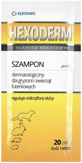 Hexoderm - szampon dermatologiczny dla gryzoni saszetka 20ml - 1 sztuka