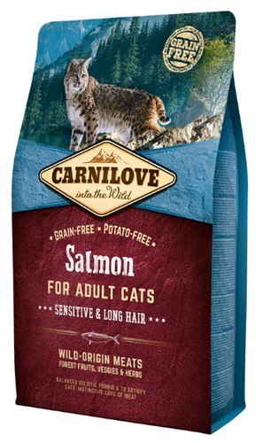 Carnilove Cat Salmon Sensitive & Long Hair - łosoś 2kg