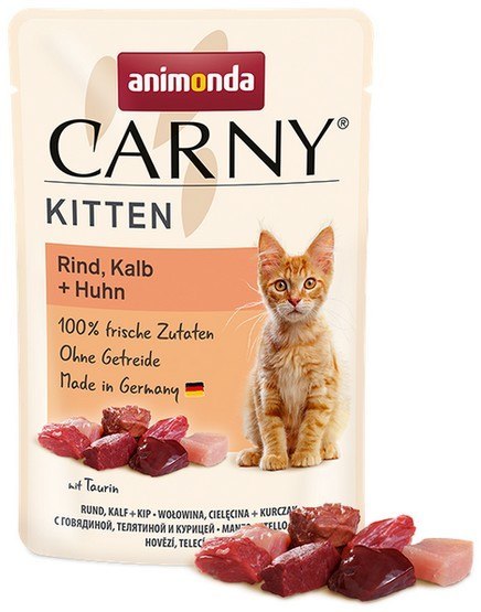 Animonda Carny Kitten Wołowina, Cielęcina + Kurczak saszetka 85g