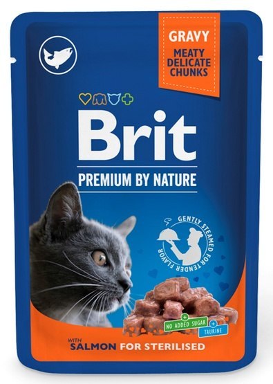 Brit Premium By Nature Cat Sterilised Salmon sos saszetka 100g