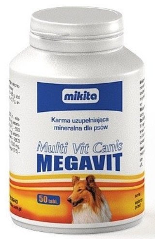 Mikita Megavit Multi-Vit Canis - witaminy, minerały i aminokwasy dla psów 50 tabl.