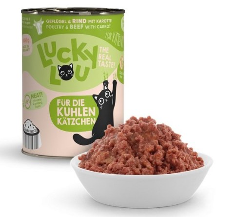 Lucky Lou Lifestage Kitten Drób i wołowina puszka 400g