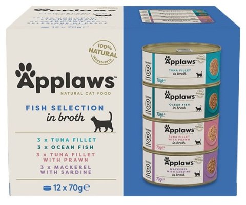 Applaws puszki dla kota Multipack Fish 12x70g