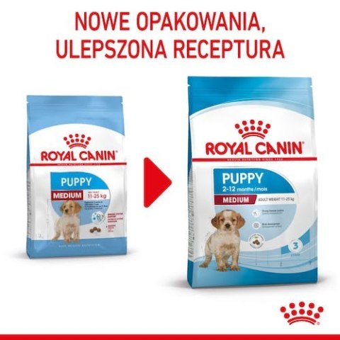 Royal Canin Medium Puppy karma sucha dla szczeniąt, od 2 do 12 miesiąca, ras średnich 15kg