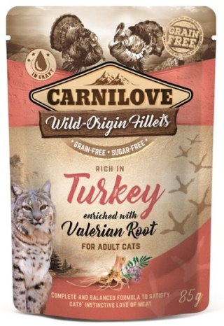 Carnilove Cat Turkey & Valerian Root - indyk i waleriana saszetka 85g