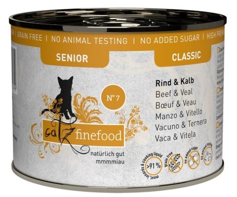 Catz Finefood Classic Senior N.07 Wołowina i cielęcina puszka 200g