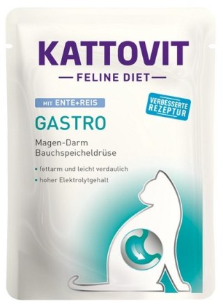 Kattovit Feline Diet Gastro kaczka i ryż saszetka 85g