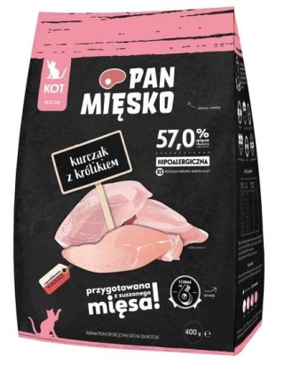 Pan Mięsko Karma sucha dla kociąt - kurczak i królik chrupki XS 400g