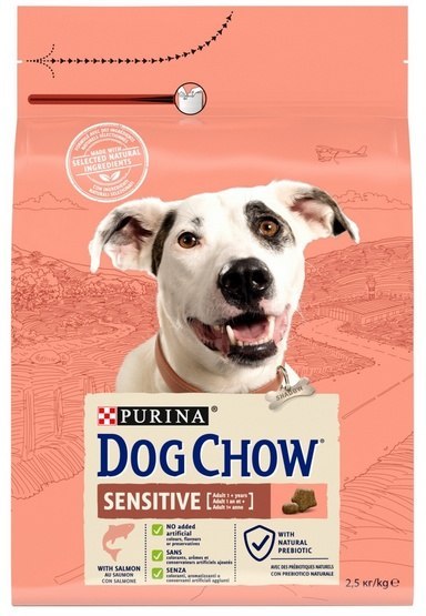 Purina Dog Chow Adult Sensitive Łosoś 2,5kg (2+0,5kg gratis)