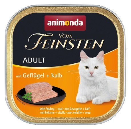Animonda vom Feinsten Cat Adult z Drobiem i Cielęciną tacka 100g Animonda vom Feinsten Cat Adult z Drobiem i Cielęciną tacka 100g