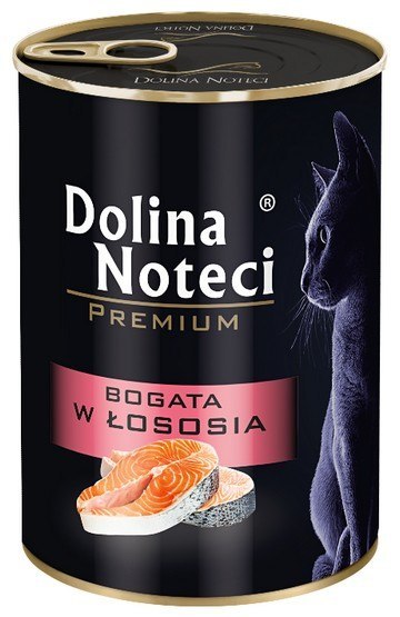 Dolina Noteci Premium Kot Bogata w łososia puszka 400g