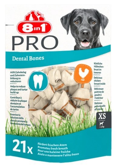 8in1 Dental Delights Bones XS torebka 21szt