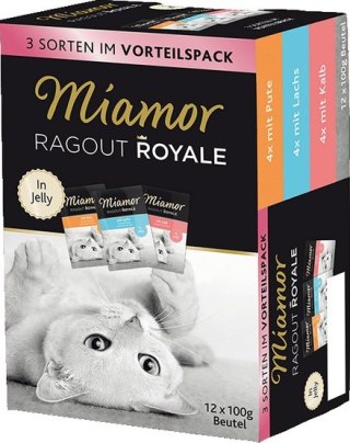 Miamor Ragout Royale Mix Galaretka - indyk, łosoś, cielęcina saszetki 12x100g