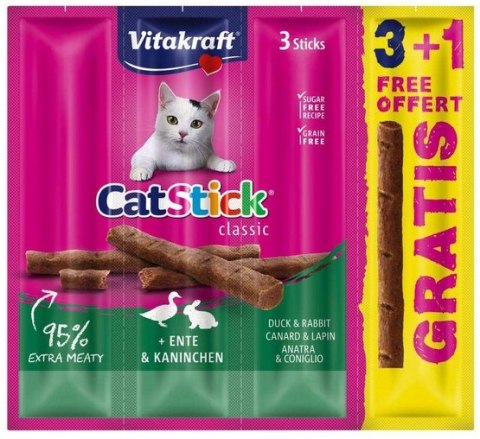 Vitakraft Cat Stick Mini królik + kaczka 4szt (3+1 gratis)