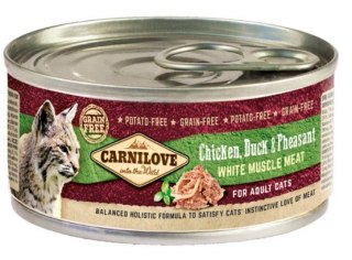 Carnilove Cat Chicken, Duck & Pheasant - kurczak, kaczka i bażant puszka 100g