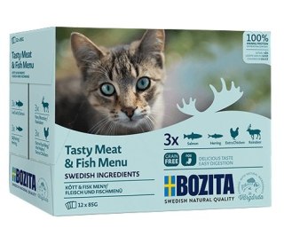 Bozita Cat Multibox z mięsem i rybą w sosie saszetki 12x85g