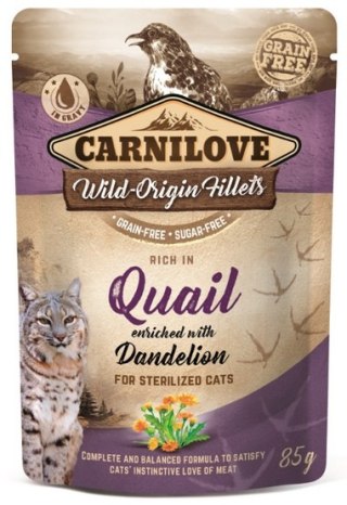 Carnilove Cat Quail & Dandelion Sterilised - przepiórka i mniszek saszetka 85g