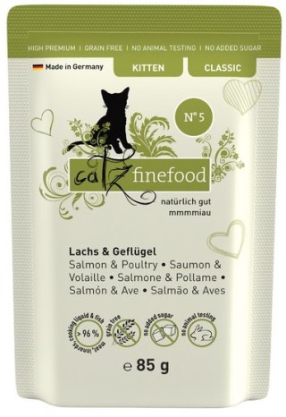 Catz Finefood Classic Kitten N.05 Łosoś i drób saszetka 85g