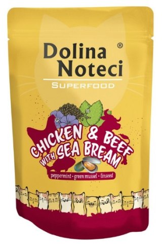 Dolina Noteci Superfood Kot Kurczak, wołowina i dorada saszetka 85g