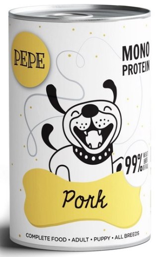 Paka Zwierzaka PEPE Pork (wieprzowina) puszka 400g