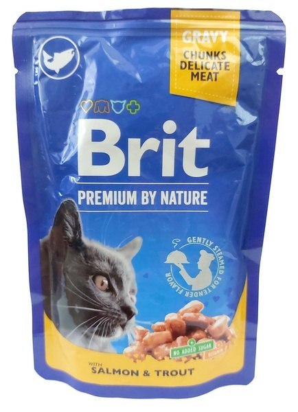 Brit Premium Cat Adult Łosoś + Pstrąg saszetka 100g