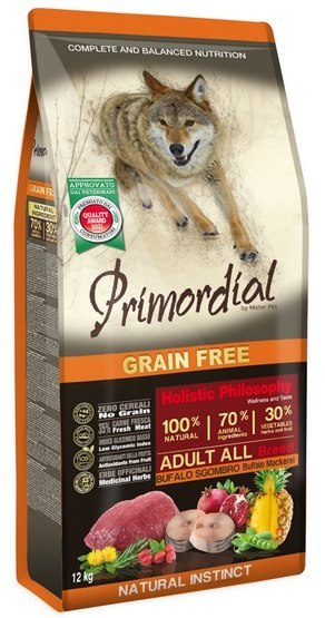 Primordial Dog Grain Free Adult Buffalo & Mackerel 12kg