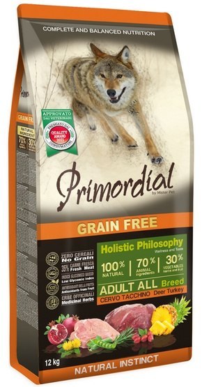 Primordial Dog Grain Free Adult Deer & Turkey 12kg