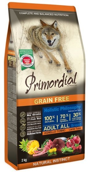 Primordial Dog Grain Free Adult Tuna & Lamb 2kg