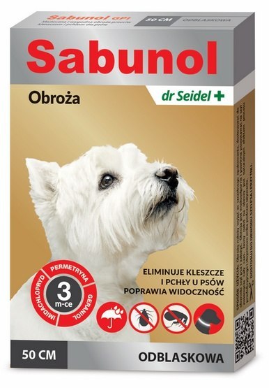 Sabunol GPI Obroża przeciw pchłom dla psa odblaskowa 50cm Sabunol GPI Obroża przeciw pchłom dla psa odblaskowa 50cm