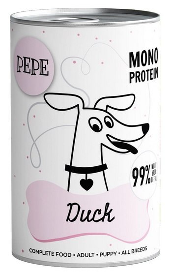 Paka Zwierzaka PEPE Duck (kaczka) puszka 400g