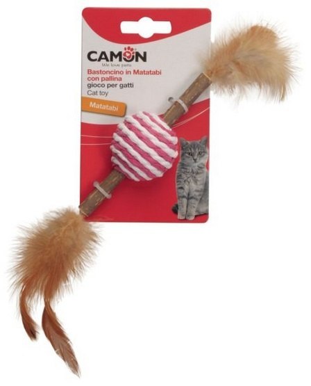 Camon Cat Toy Matatabi z kulą i piórkami