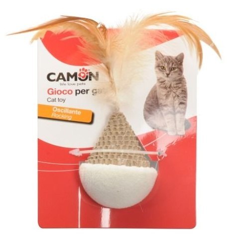 Camon Cat Toy Półkul z piórkami 12cm