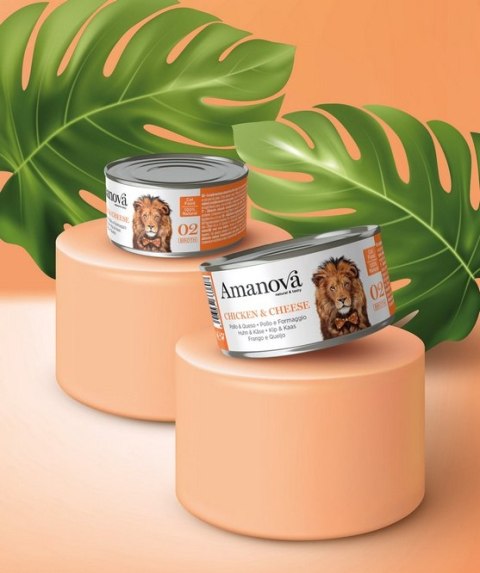 Amanova Kot Chicken & Cheese w bulionie puszka 70g Amanova Kot Chicken & Cheese w bulionie puszka 70g
