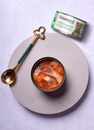 Amanova Kot Sardine & Shrimps w galaretce puszka 70g