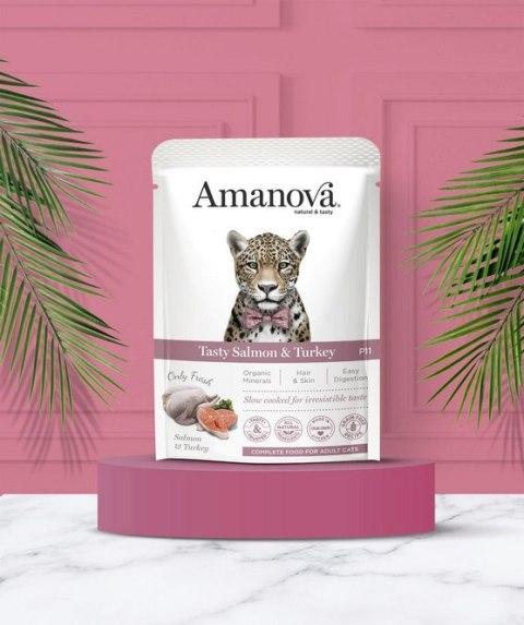 Amanova Kot Tasty Salmon & Turkey saszetka 85g