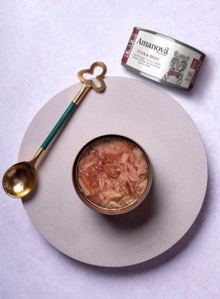 Amanova Kot Tuna & Beef w bulionie puszka 70g